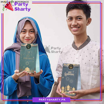 6pcs / Set Eid Mubarak Treat / Goody Bags with Stickers, Eid Party Favor Bags for Eid Giveaways